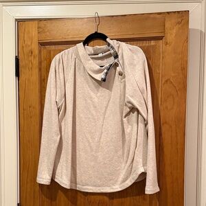 J. Crew Cream Sweater with Button Detail